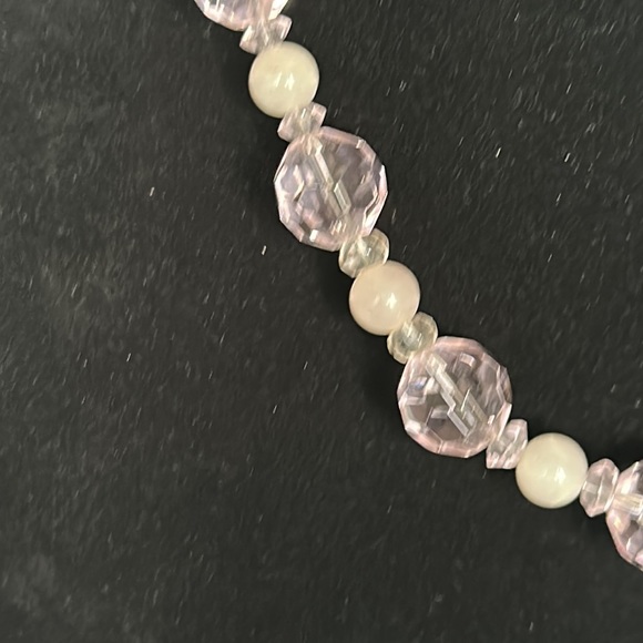 Vintage Deco Pink Crystal Necklace - Picture 2 of 7